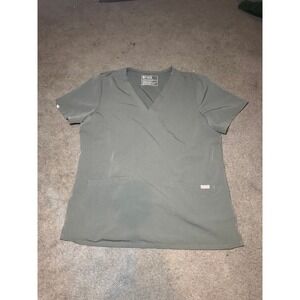 Figs Technical Collection V-Neck Scrub Top Olive‎ Green Large Mens L